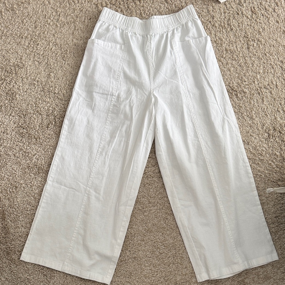 White Wide-Leg Pants
